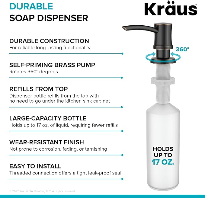 KRAUS Kitchen Soap and Lotion Dispenser in Oil Rubbed Bronze, KSD-54ORB