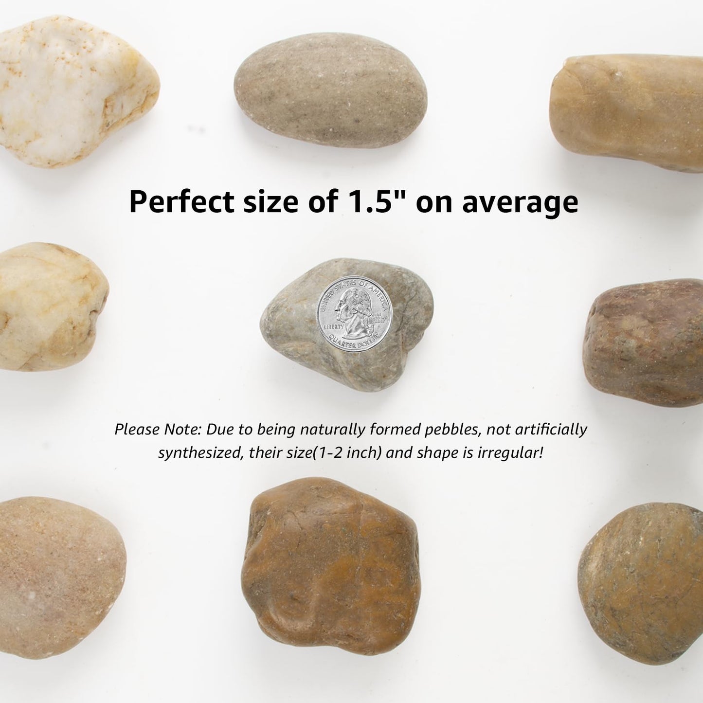LOOIOOJ 10LB Mixed Stones Pebbles River Rocks, Natural Beach Pebbles,1-2 Inch Decorative River Rocks for Landscaping Garden Paving Plant Rocks Crafting Walkways and Outdoor Decorative Stone