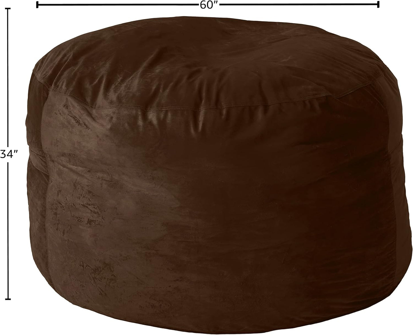 Sofa Sack Bean Bag Chair Cover, 5-Feet, Chocolate