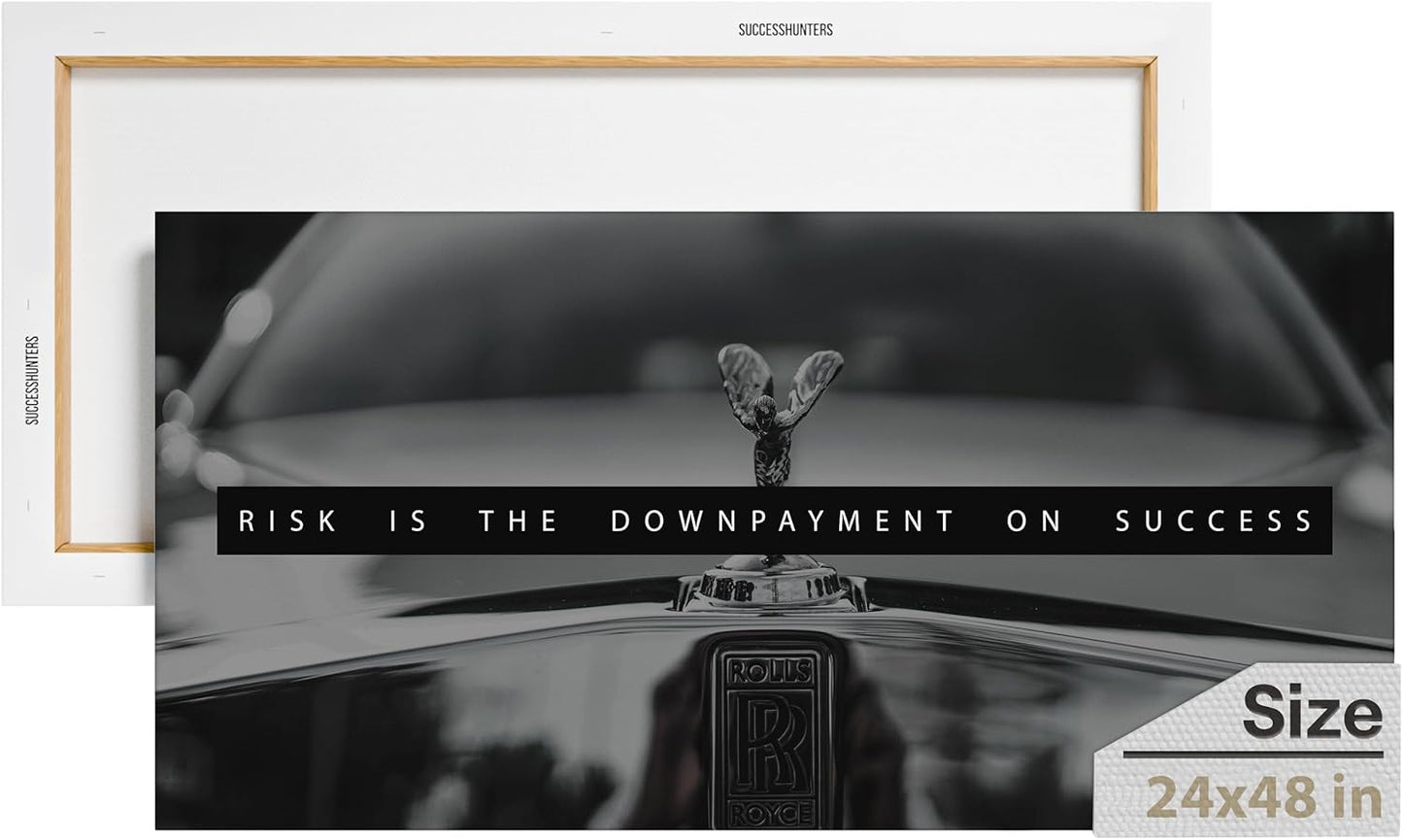 Motivational Wall Art for Office, Super Car Art Canvas, Inspirational Automotive Decor for Rolls Royce Sportscar Lovers, Motivational Wall Decor for Office and Home, Inspiring Car Poster (48 X 24 in)