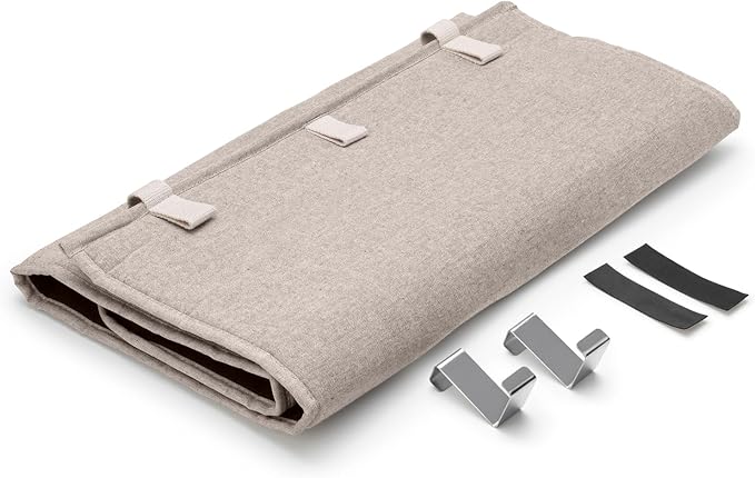 Brabantia - Door Steam Blanket - Heat-Resistant Mat for Clothes Steaming - Over Door Hooks, Protective Back Layer, & Loops for Hangers - Easier Steaming with Handheld Steamers - 43 x 20" - Gray