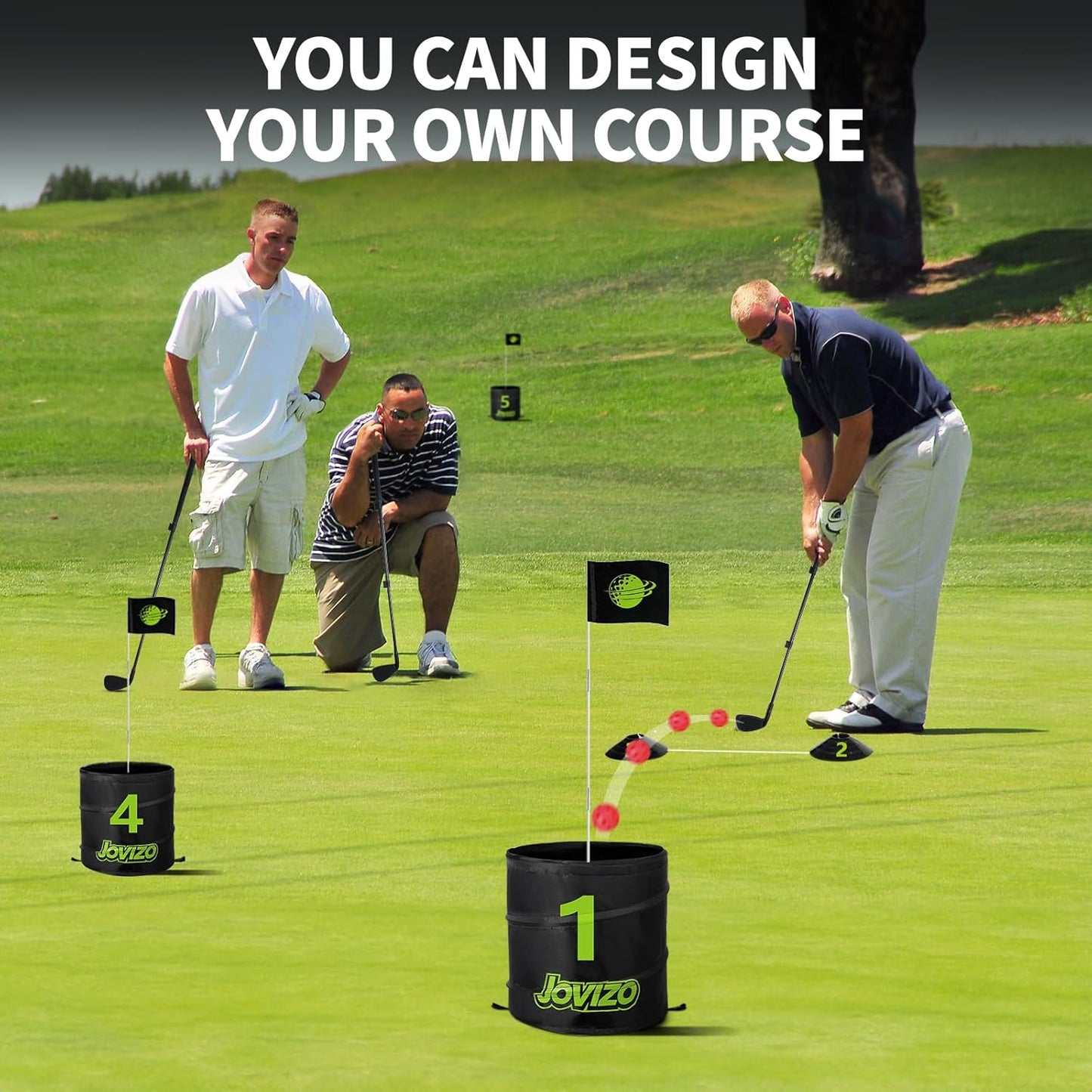 Golf Chipping Game with 2 Retractable Clubs & 9 Holes, Portable Golf Set for Adults Kids, Outdoor Indoor Sports Practice Christmas Toy Gift for Family Play Yard, Backyard, Lawn, Beach