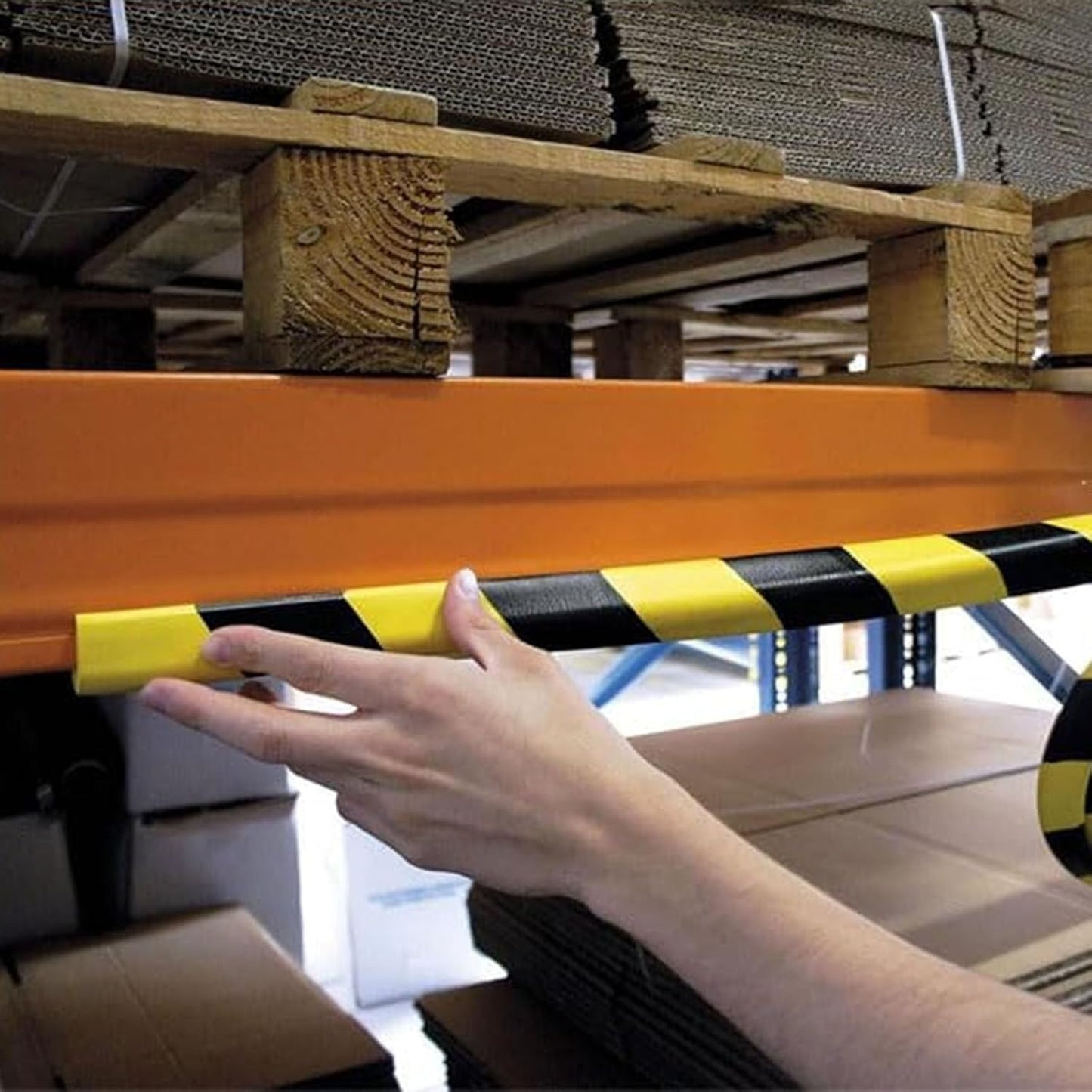 Wall Edge Corner Guards, 196.9in/5m Yellow Black Safety Bumpers, Self-Adhesive Foam Protector Padding, Protective Barriers for Installation On Furniture