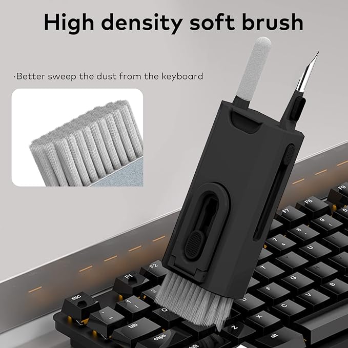 8 in 1 Electronic Cleaning kit - Keyboard Cleaner, Keyboard Cleaning Kit, Laptop Cleaner, Laptop Cleaning Kit, Electronic Cleaner Kit for Laptop/Phone(Give Away a Flannel Cloth) Black