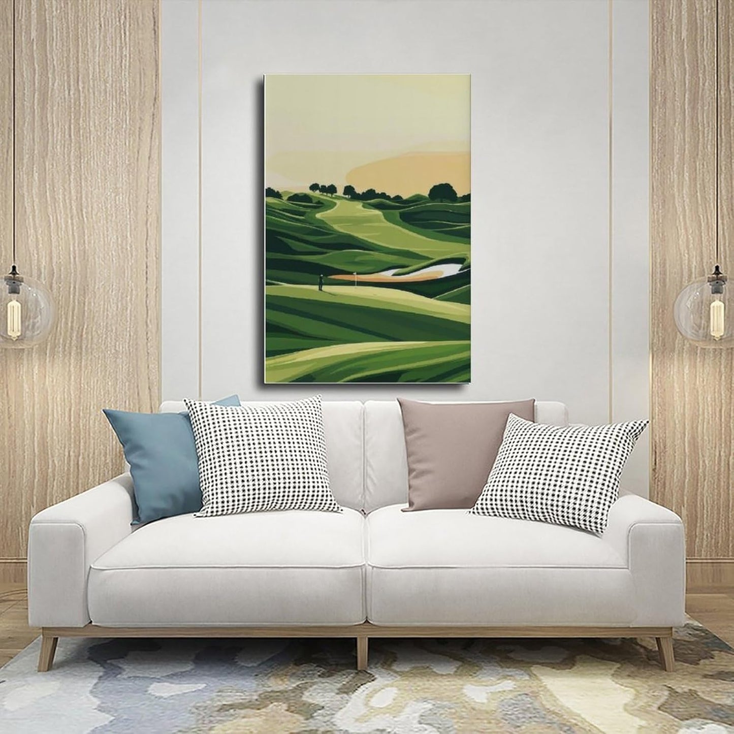 9W Golf Course Poster Green Scenery Decoration Wall Art for Office Living Room Unframe-style 20x30inch(50x75cm)