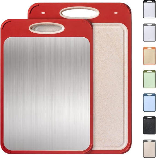 2 in 1 Stainless Steel Cutting Board with Handle 2 Packs Grandma Christmas Xmas Birthday Mother Gifts Ideas Grandmother Gigi Granny Nana Glamma Mawmaw Yaya Abuela Abuelita Mamaw Mimi Nonna Oma Meme
