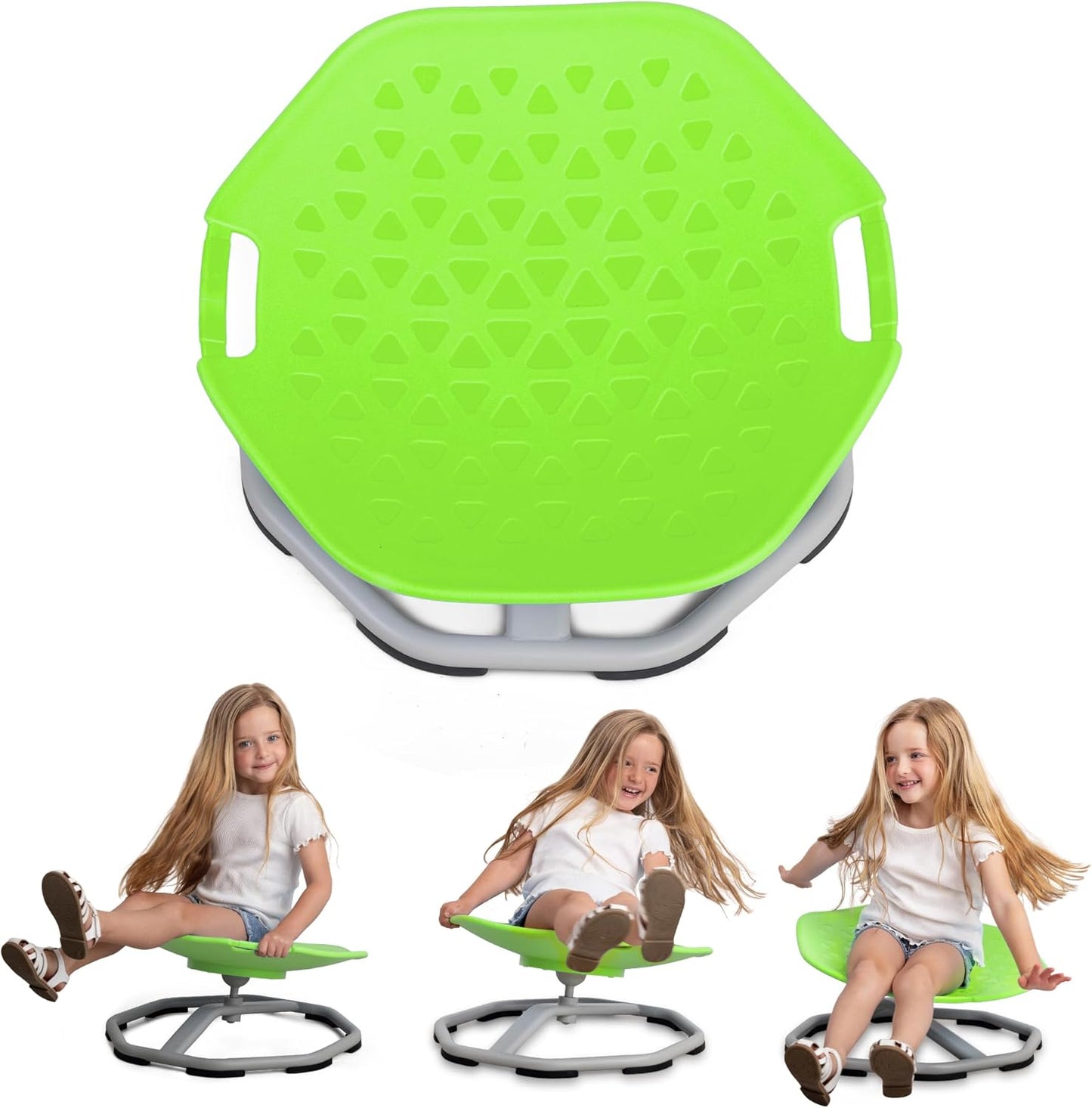 Special Supplies Spinning Chair for Kids- Versatile Kids Sit and Spin Sensory Chair for Training Body Coordination - Sensory Swivel Chair for Playroom, Bedroom, or Nursery (Green)