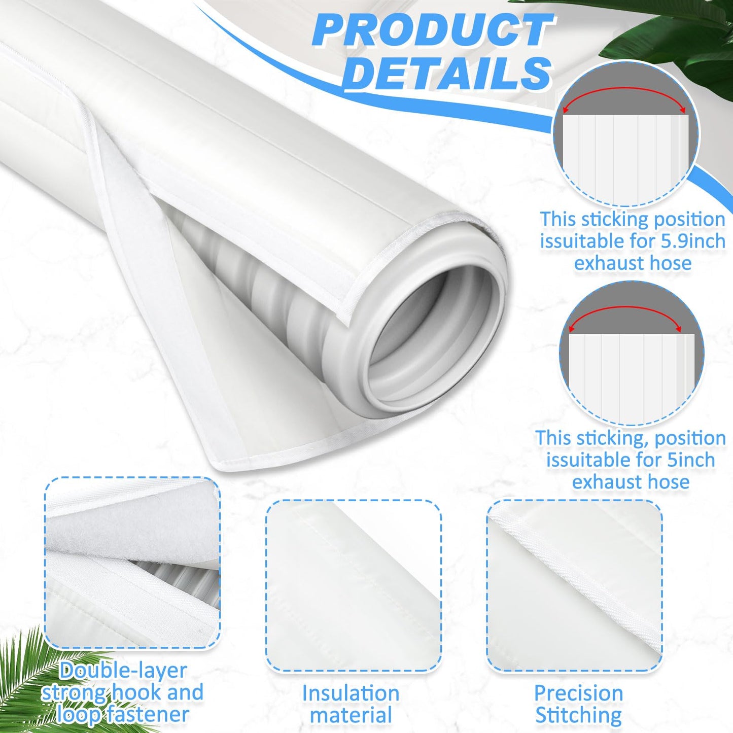 Outus 4 Pcs Air Conditioner Hose Cover Wrap - Ac Hose Duct Vent Insulation Sleeve Insulated Cover For Portable Ac For 5 & 5. 9 D