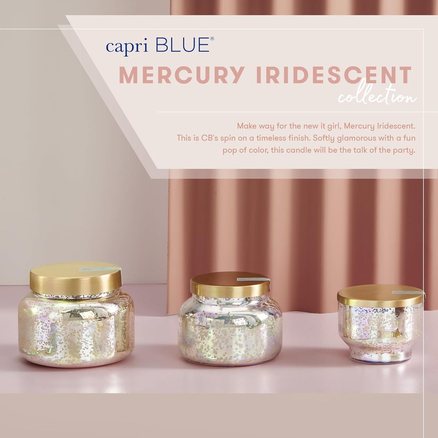 Capri Blue Reed Diffuser - Reed Diffuser Set Includes Scented Oil, Sticks, and Mercury Iridescent Glass Bottle - Home Decor Room Fresheners - Honeydew Crush (5.7 fl oz)