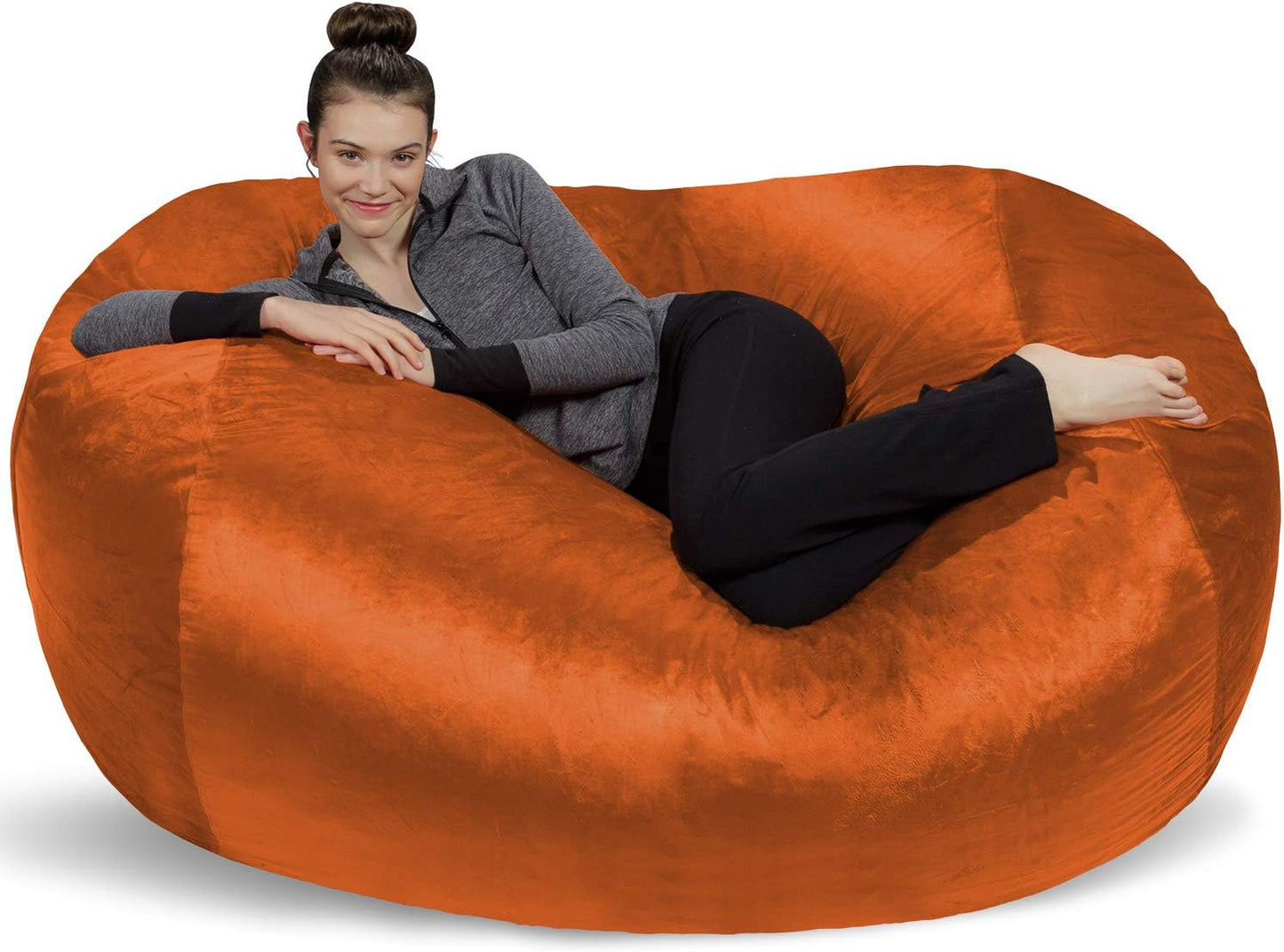 Sofa Sack Bean Bag Chair Cover, 6-Feet, Tangerine