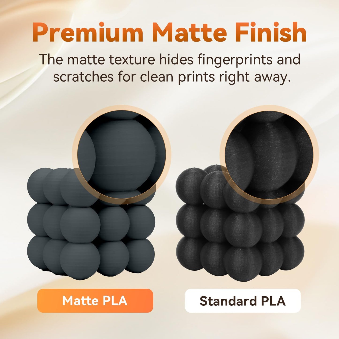 Flashforge Pla Filament 1.75Mm +/- 0.02Mm, Matte Grey 3D Printer Filament 1Kg (2.2Lbs) Spool, Excellent Printing Performance, Ea