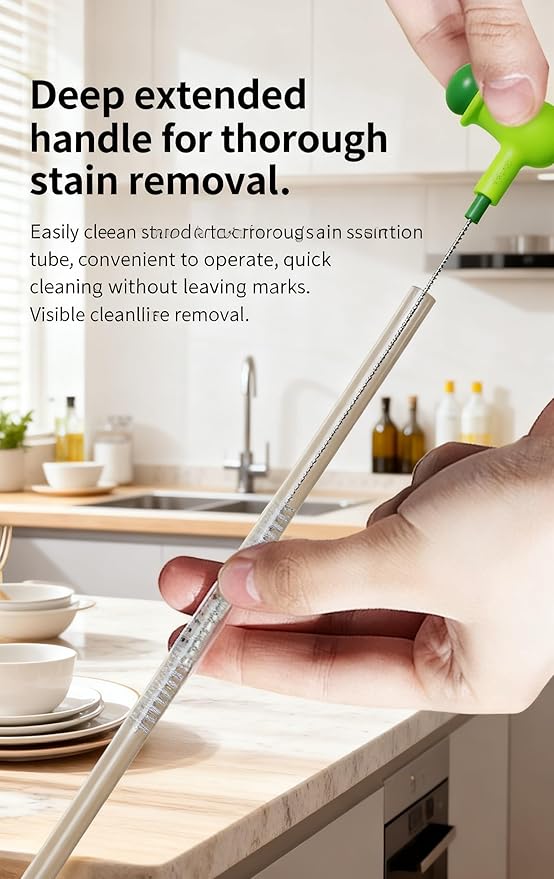Pea Flexible Straw Brush, Multi-Functional Household Cup Lid Groove and Crevice Cleaning Brush (3-Pack)