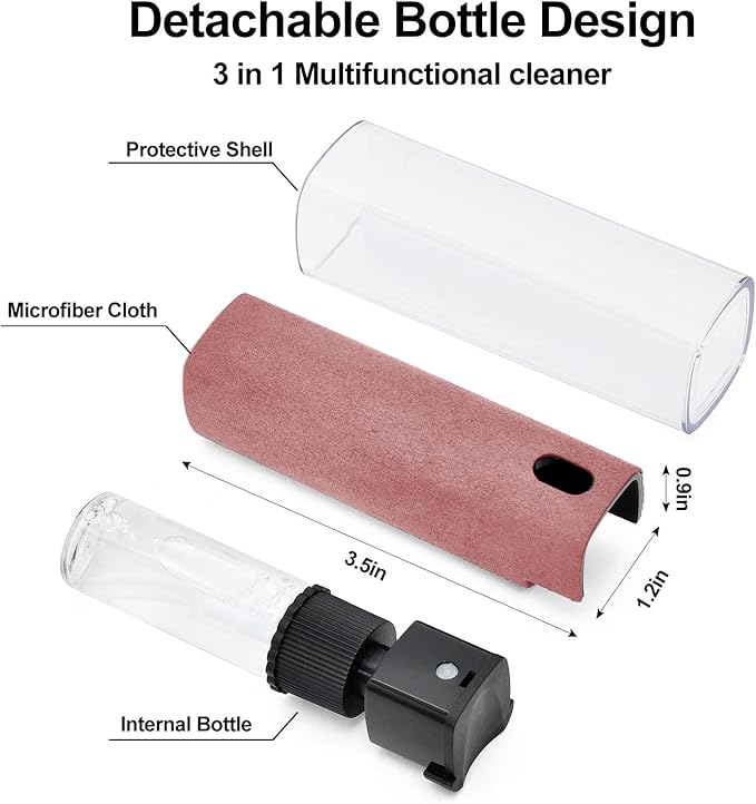 Fingerprint Proof Screen Cleaner 2PCS, Screen Cleaner Touchscreen Mist Spray for Electronic Smart Phone TV, Laptop, Tablet, PC, Computer Monitor LCD Flat Screens（Pink）