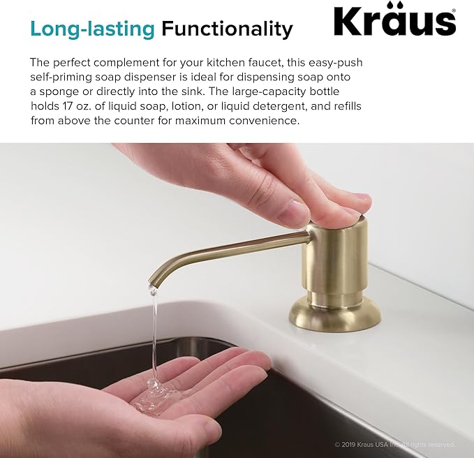 KRAUS Boden Kitchen Soap and Lotion Dispenser in Spot Free Antique Champagne Bronze, KSD-53SFACB