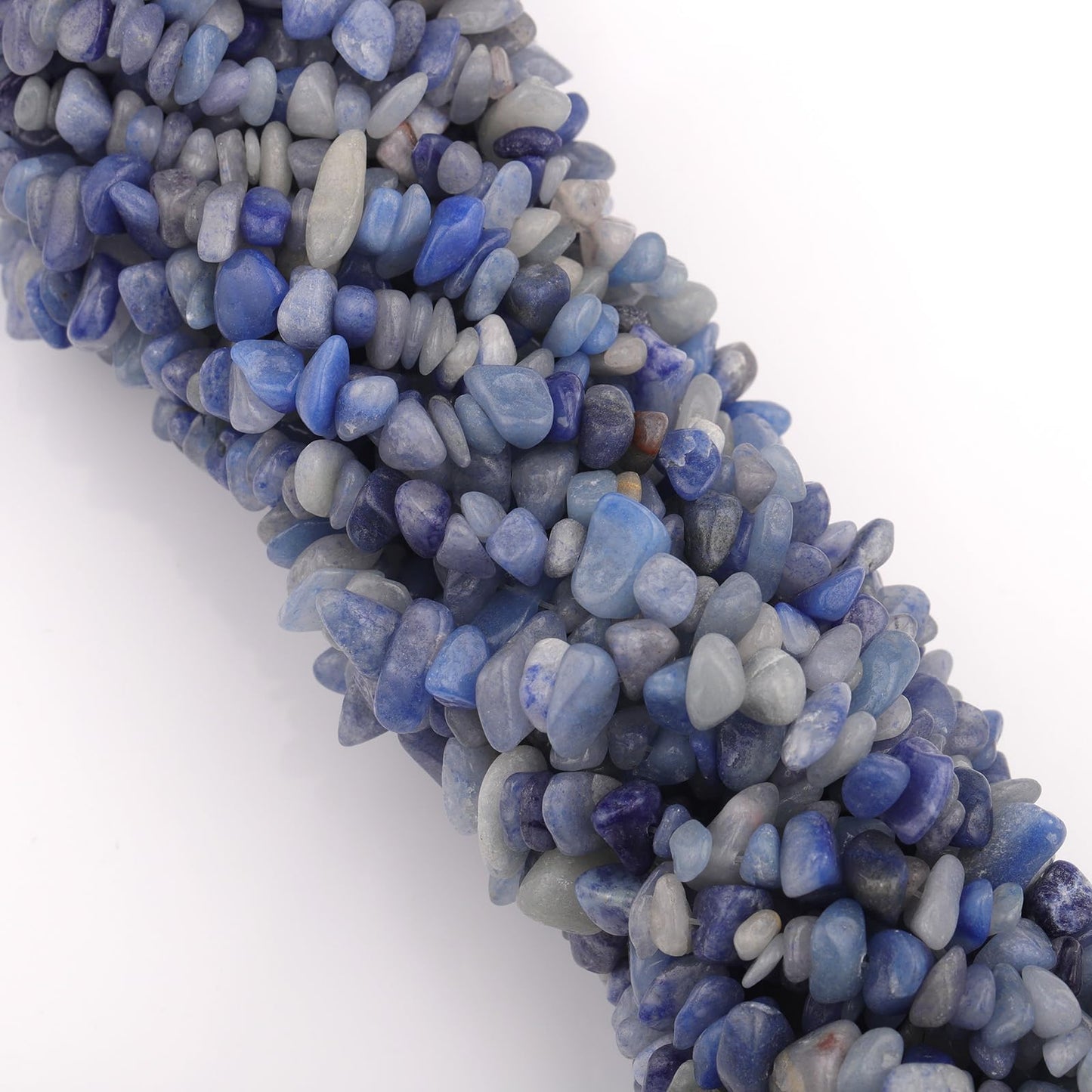 200pcs Natural Irregular Chip Stone Beads 5-8mm pre-drilled 30-inch Strand Semi-Precious Healing Crystal Beads for DIY Jewelry Making Bracelet Chakra Crafts Blue Aventurine