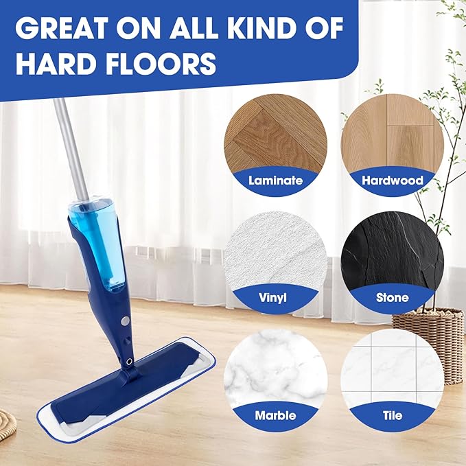 10 Pack Microfiber Cleaning Pads Compatible with Bona Mop, 18 Inch Hardwood Floor Replacement Cleaner Pads, Washable & Reusable Microfiber Mop Pads for Hard Surface Floors