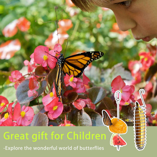 2Pcs Elegant Butterfly Banana Holder, Outdoor Banana Hammock, Hangable Butterfly Feeders Stand for Garden, Backyard