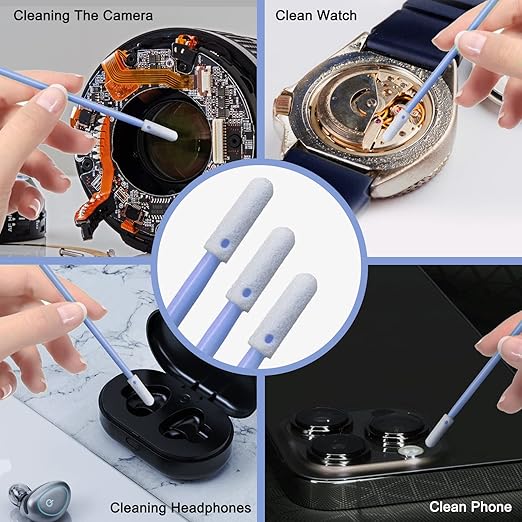 Wellgler's Foam Tip Cleaning Swabs,Cleaning Kits,for Electronics、Gun Cleaning，Effective Cleaning for Thin Groove Space（500pcs