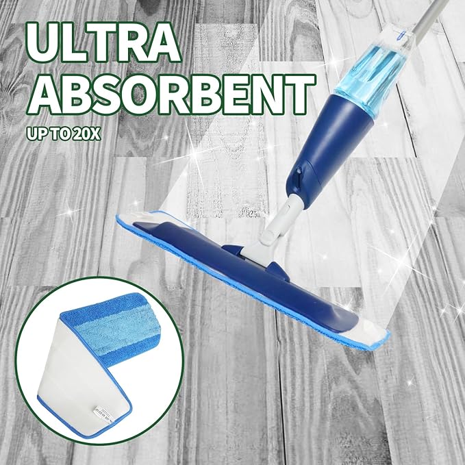 9 Pack Microfiber Cleaning Pads for Bona Mop, Reusable Microfiber Mop Pads for 18 Inch Mop, Hardwood Floor Replacement Cleaning Mop Pads, Machine Washes
