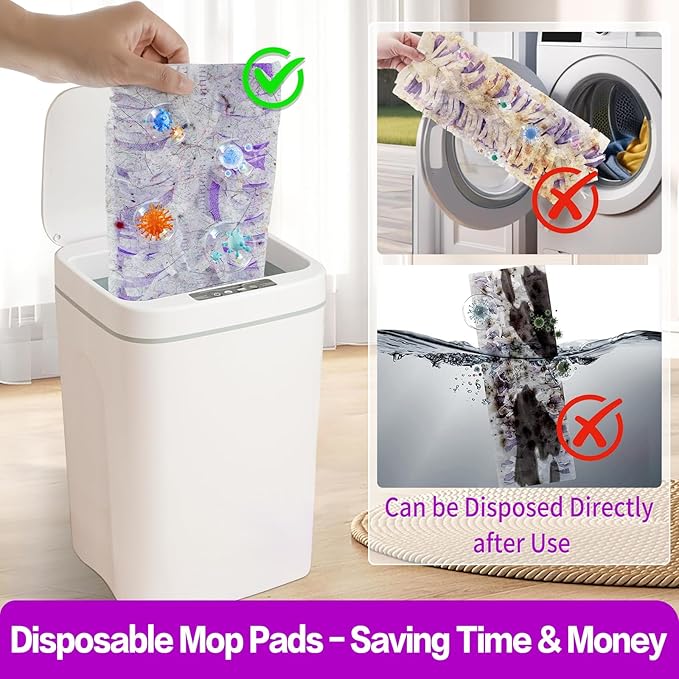 Disposable Power Mop Pads Refills Compatible with Swiffer Power Mop Pads Replacement for Swiffer Power Mop Refills Multi-Surface Power Mop Pads for Safe On All Finished Floors Cleaning,25 Pack