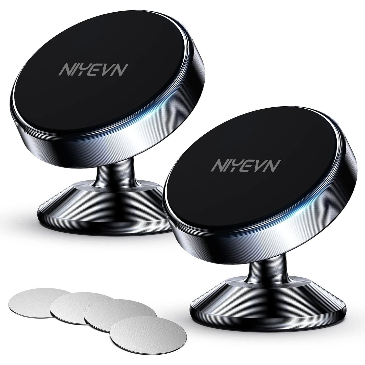 Niyevn 2 Pack Magnetic Phone Holder For Car, [ Strong Magnet ] Magnetic Phone Holder, [ 360 Rotation ] Phone Magnet For Car, Com