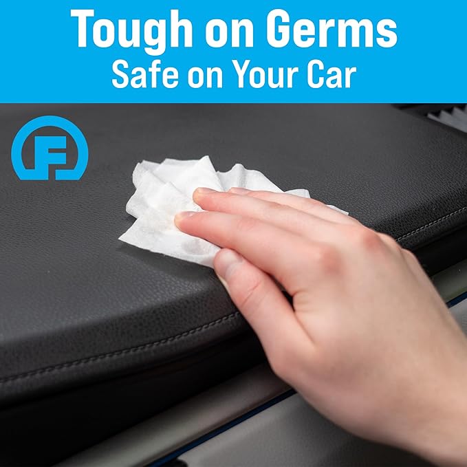 Fortress Car Interior Wipes with Microfiber Cloth (25 ct, Pack of 10) for Car Interior Cleaning, Dashboard, Seats, Detailing, and Steering Wheel [Travel Size] Skin-Safe Car Interior Cleaner Supplies