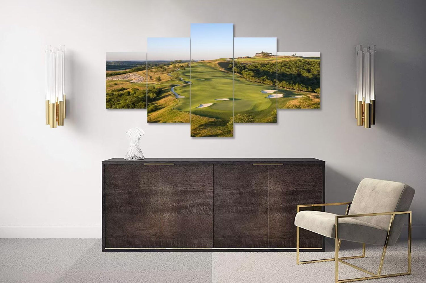Paynes Valley Golf Course Wall Art for Living Room Bedroom Bathroom Home Decorations Paynes Valley Golf Course Pictures Framed Artwork Canvas Prints Ready to Hang(60''W x 40''H)