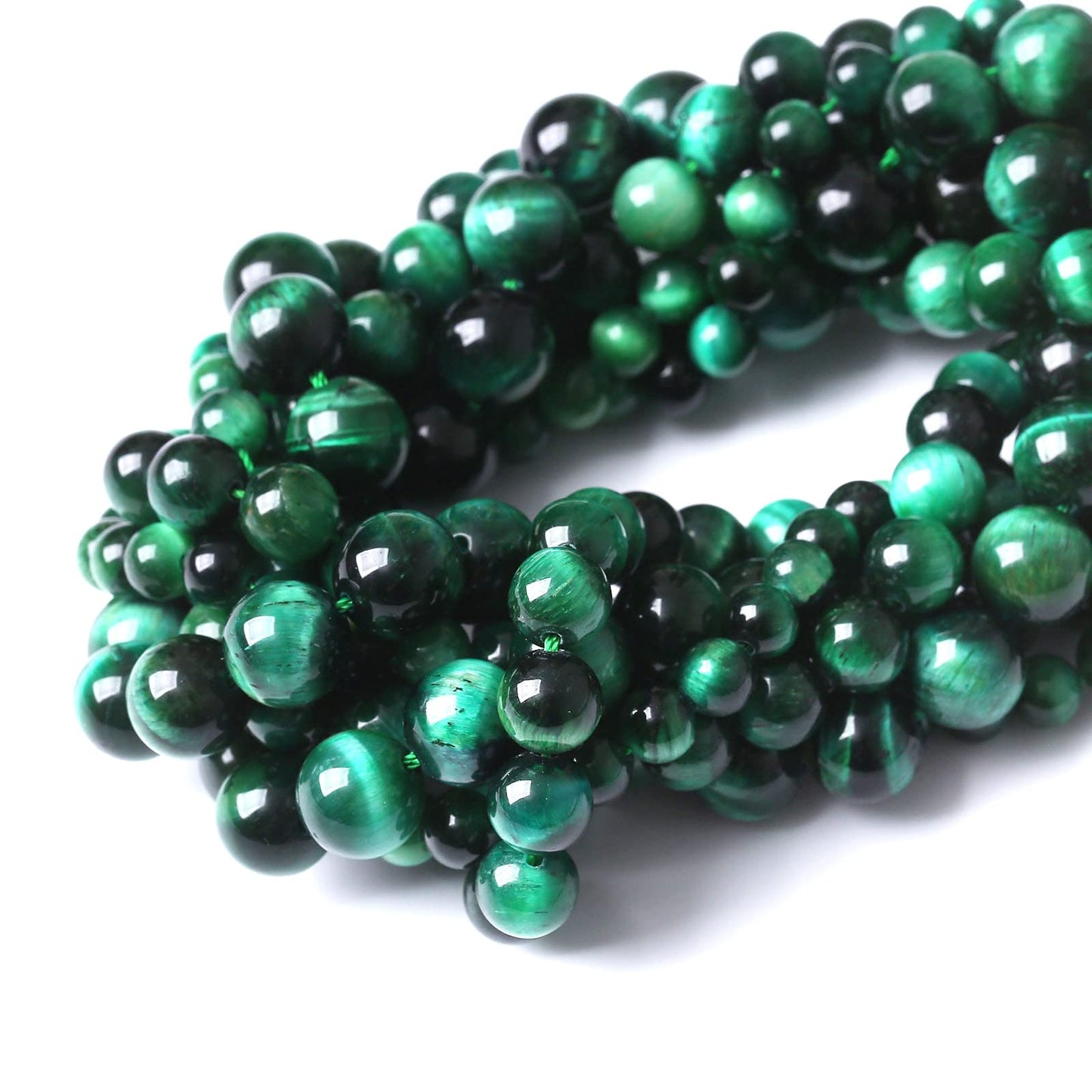 36PCS 10MM AAA Green Tiger Eye Stone Beads Natural Gemstone Bead Crystal Healing Energy Jewelry Making DIY 15 inches