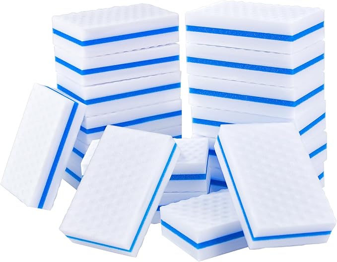 M. Neat Upgrade Melamine Sponge, 20 Pack Extra Thick More Lasting 3X Density Premium Magic Sponge Eraser, Multi Surface Power Scrubber Foam Stain and Mark Removal Cleaning Pads