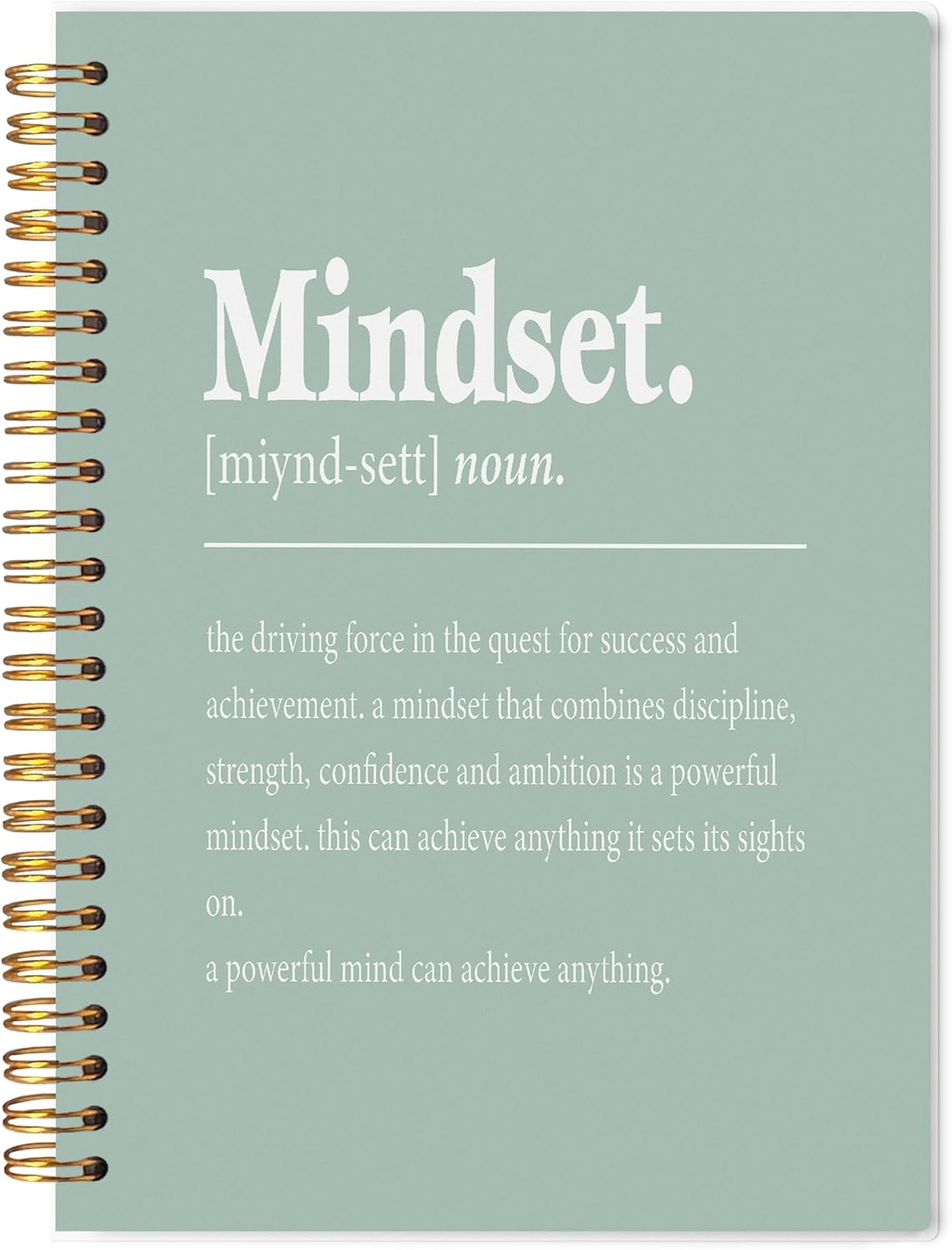 Knibeo Mindset Inspirational Notebooks Journal - Anti Anxiety Notebook, 5.5×8.3 Inch Inspirational Spiral Bound Notebook with 164 Pages, College School Supplies(green) pvc notebook