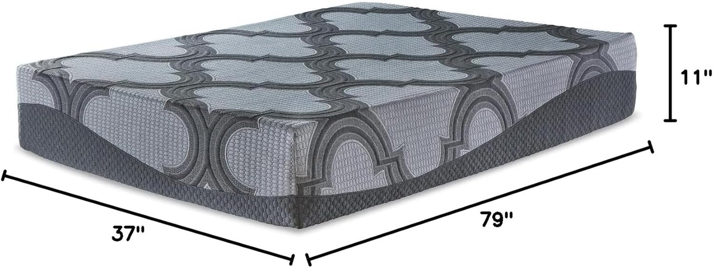 Signature Design by Ashley Twin XL Size 1100 11 Inch Hybrid Mattress with Support & Pressure Relief Cooling Gel Memory Foam, Fiberglass Free, Mattress In A Box