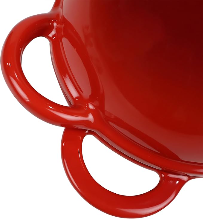 Crucible Cookware Enameled Cast Iron Bread Pan Dutch oven with Lid and Loop Handles - Red – Oven Safe Form for Baking and Cooking, Artisan Bread Kit - Loaf Pan