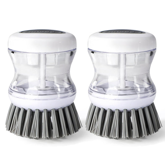 2 Pcs Dish Brushes, Kitchen Scrub Brush,Cleaning Brush, for Dish Scrubber Brush with Soap Dispenser(Gray) Dish Pot Pan Sink Cleaning (2, Gray)