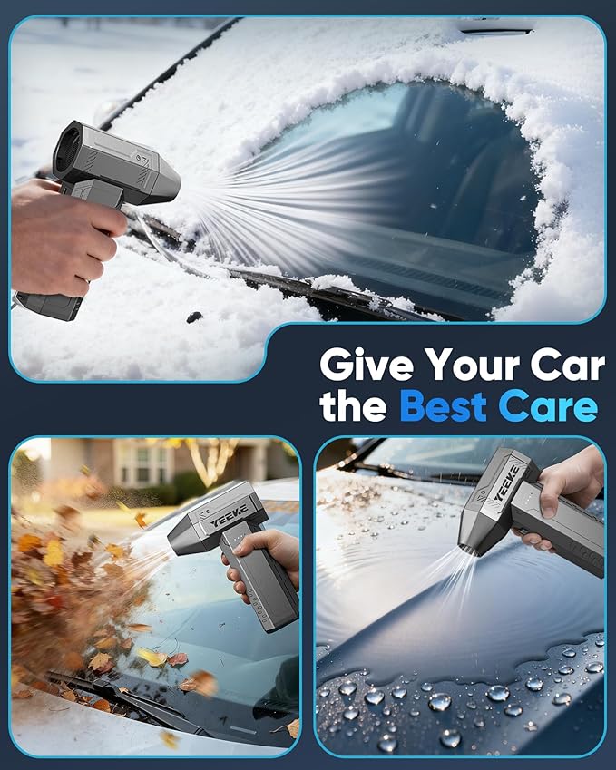 Compressed Air Duster, 300000 RPM & 400 G Wind Pressure, 10000 mAh Battery with Fast Charging, 4-Gear Electric Air Duster Rechargeable, Electric Duster Mini Blower with LED Light for Cleaning