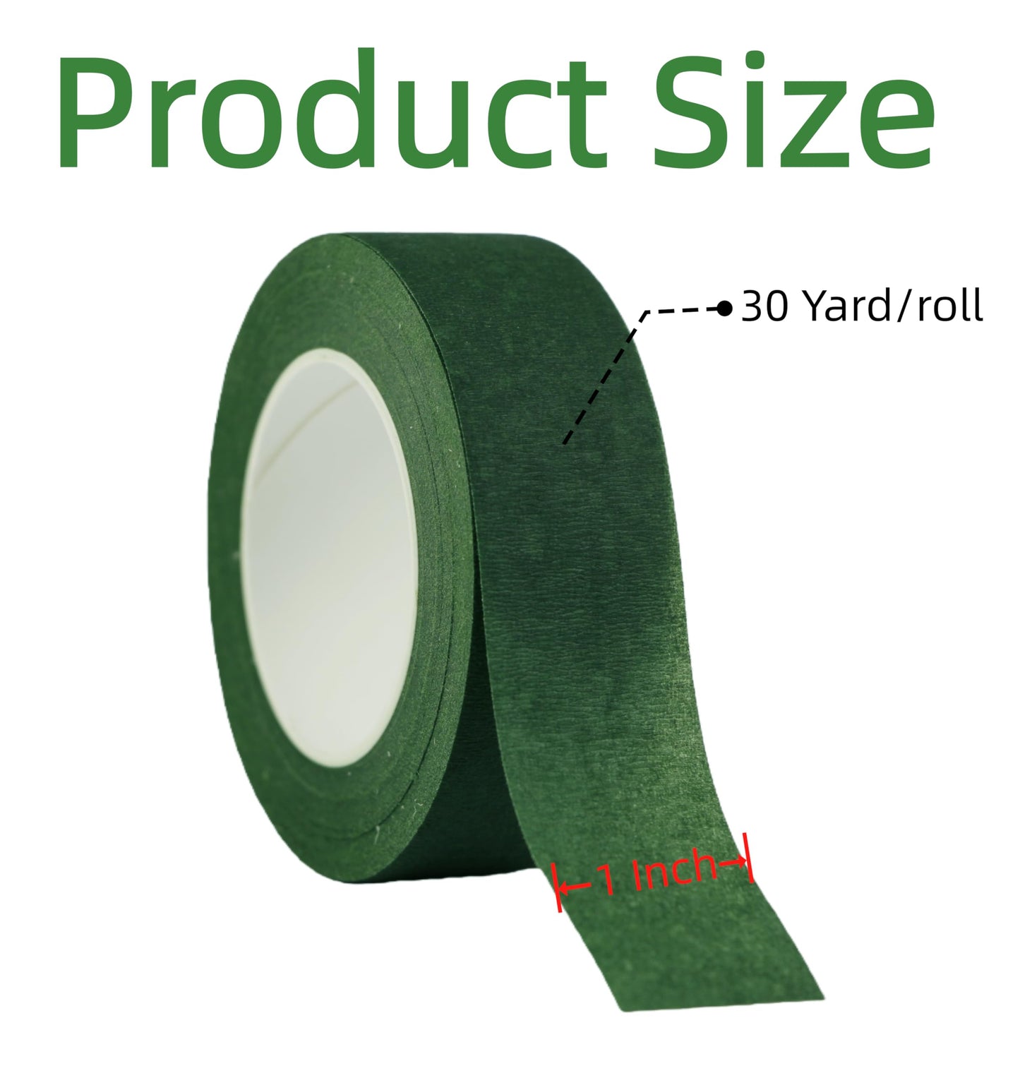 TIAMALL 6 Rolls 1 inch Wide Floral Tape Dark Green Flower Tape for Bouquet Stem Wrapping and Floral Crafts (6)