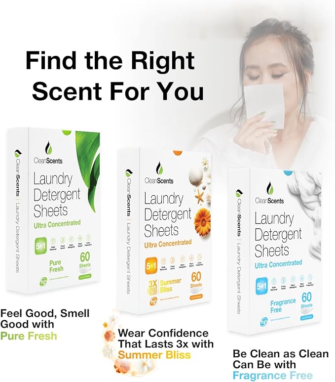 CleanScents Laundry Detergent Sheets (120 Sheets) (Summer Bliss)