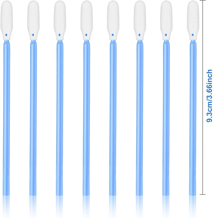 200 Pieces Foam Swab Cleaning Swab Foam Tips Sponge Stick for Inkjet Printer Print Head Camera Optical Lens Optical Equipment (Blue)