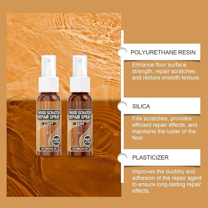 Scratch Remover Spray - Instant Wood Repair and Floor Polish, Natural Shine Protector | Furniture Restoration Cleaner for Wooden Tables, Cabinets, Doors, Home Decor, and Interior Maintenance