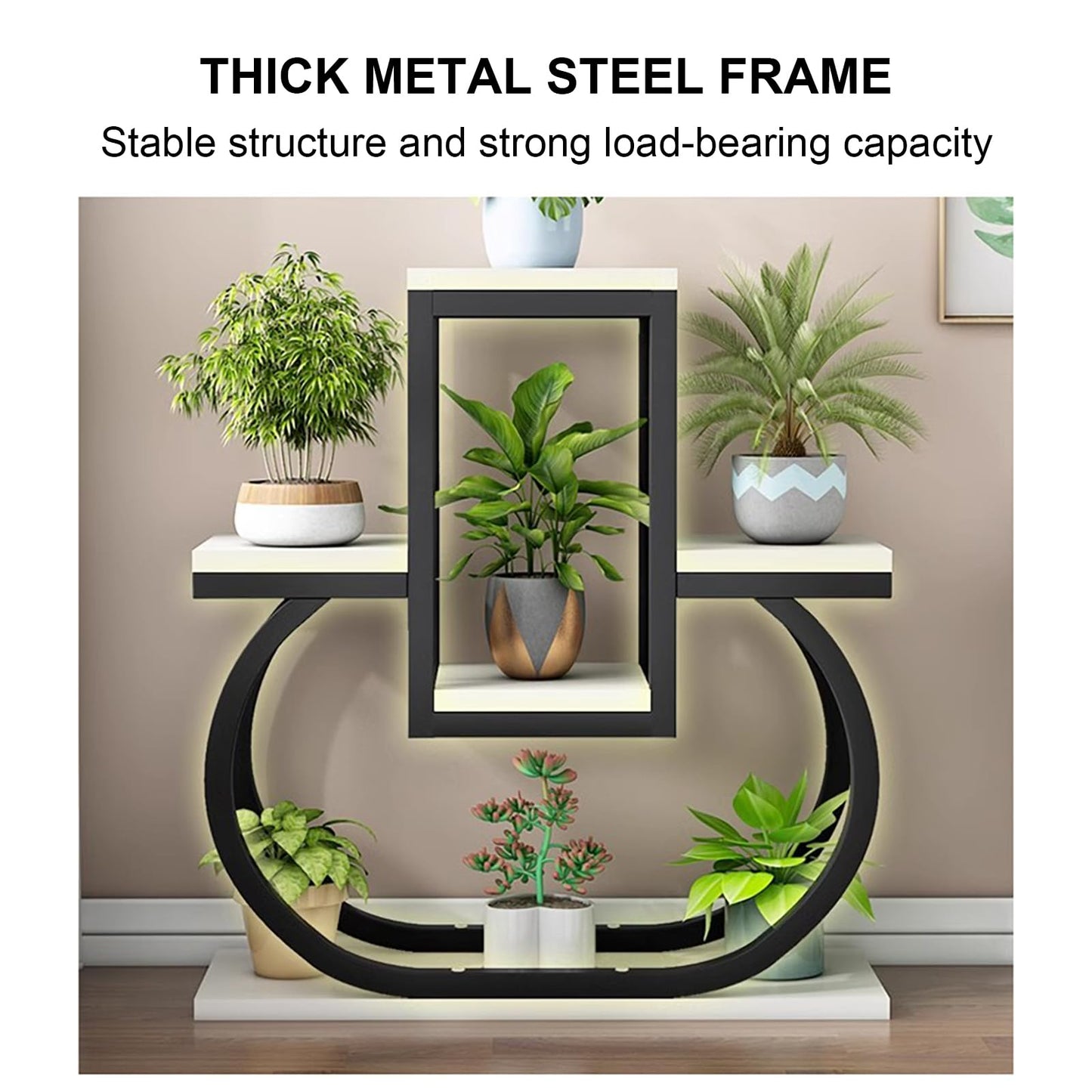 DJVHSRI 4-Tier Iron Flower Stand - Heart-Shaped Indoor Plant Display Rack Corner Storage for Garden Balcony and Courtyard - Stylish Metal Flower Pot Holder,2