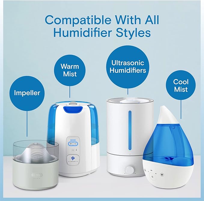 [2 Pack] Humidifier Cleaner Drops for All Makes & Models - Made in USA Humidifier Treatment for Peak Performance - Water Humidifier Drops for Cleaning - Humidifier Solution Humidifier Water Treatment