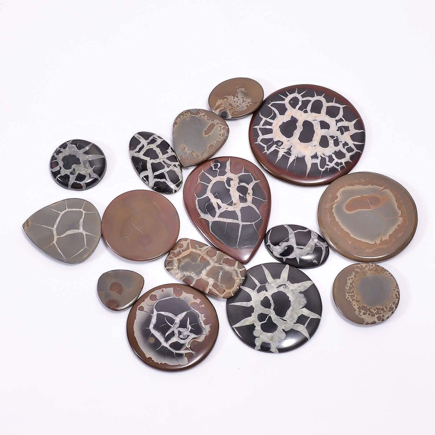 GEMKORA™ 100 carats Natural Mud Fossil Septarian Gemstone Cabochons Wholesale Lot, Jewelry Making Loose Gemstones Supply, Minreal, DIY, Wire Wrapping, Healing Crystals, Bulk Gemstone Deal 3 to 4pcs