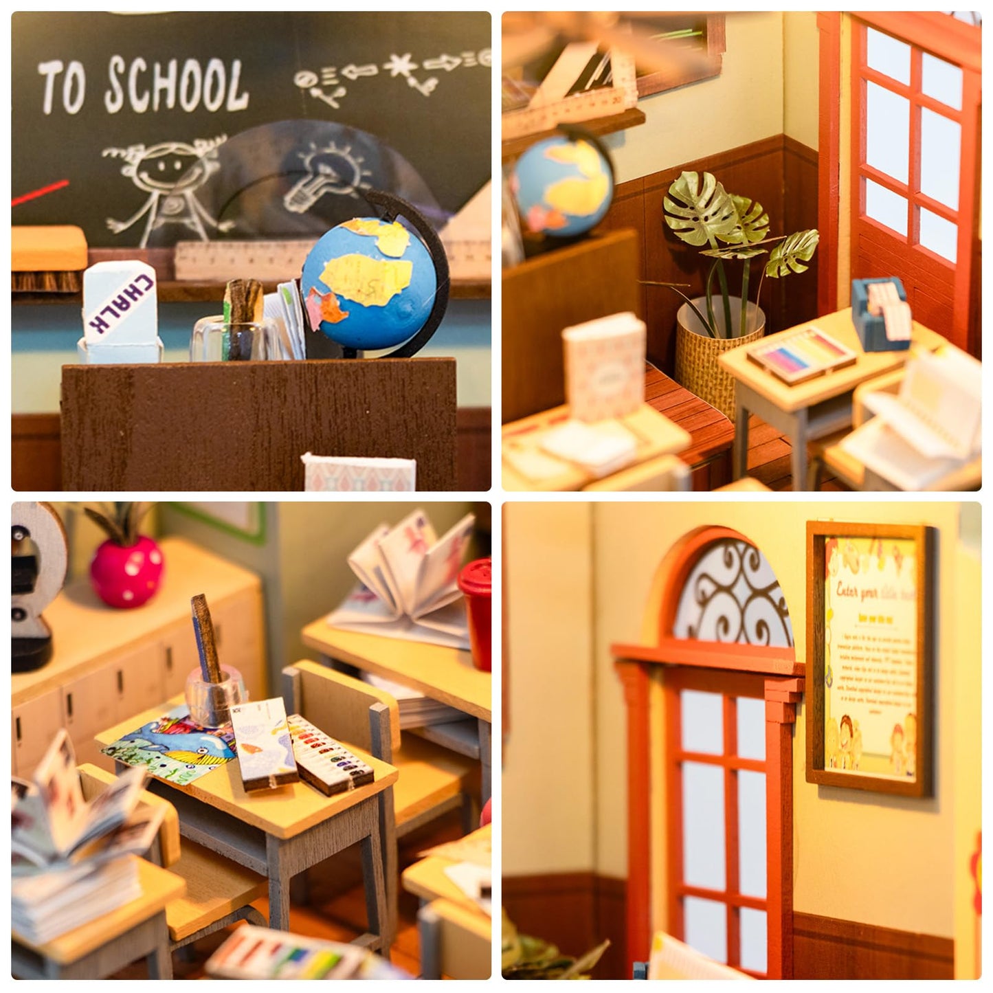 Foyucool DIY Miniature House Kit, Dollhouse Kit with LED Light, Mini House Building Kits for for Adult to Building, Mother's Day Home Decorations Gifts for Family and Friends, Classroom