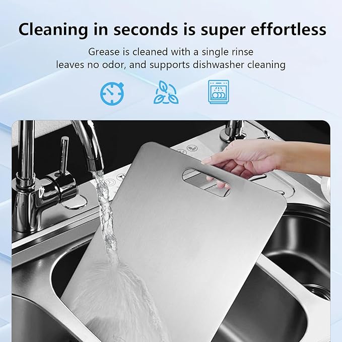 Titanium Cutting Board Set of 1, 18 * 12inches, Titanium Cutting Boards for Kitchen, Food Grade Metal Double Sided Chopping Boards for Kitchen Counter Meat Vegetable Fruit Outdoor Camping