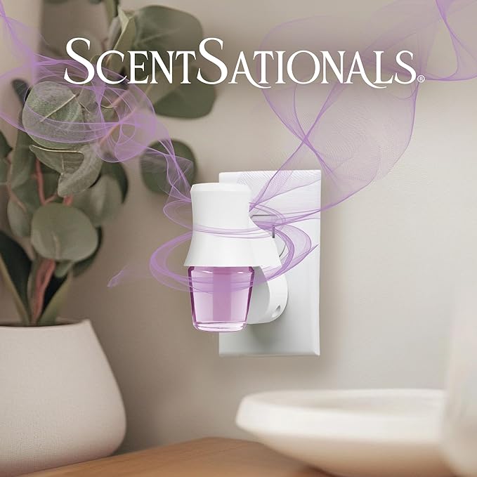 Scentsationals Fragrance Oil Plug In Air Freshener Refills 3-Pack - Lilac Blossoms - Works with Scentsationals Wall Plugs, Long-Lasting Home Fragrance, 0.8 fl oz Each, Packaging May Vary