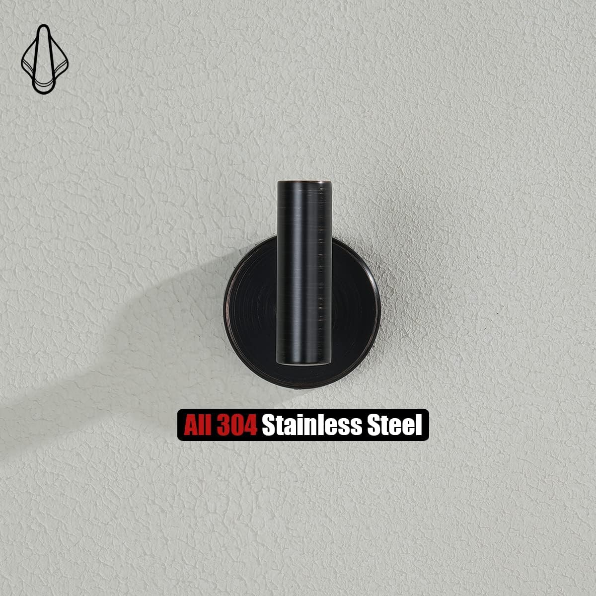 JQK Bathroom Hardware Set Oil Rubbed Bronze, 5-Piece Bath Accessories Set ORB Wall Mount includes 24 in Towel Bar, 7 in Towel Ring, Toilet Paper Holder, 2 Towel Hooks, BAS165-ORB