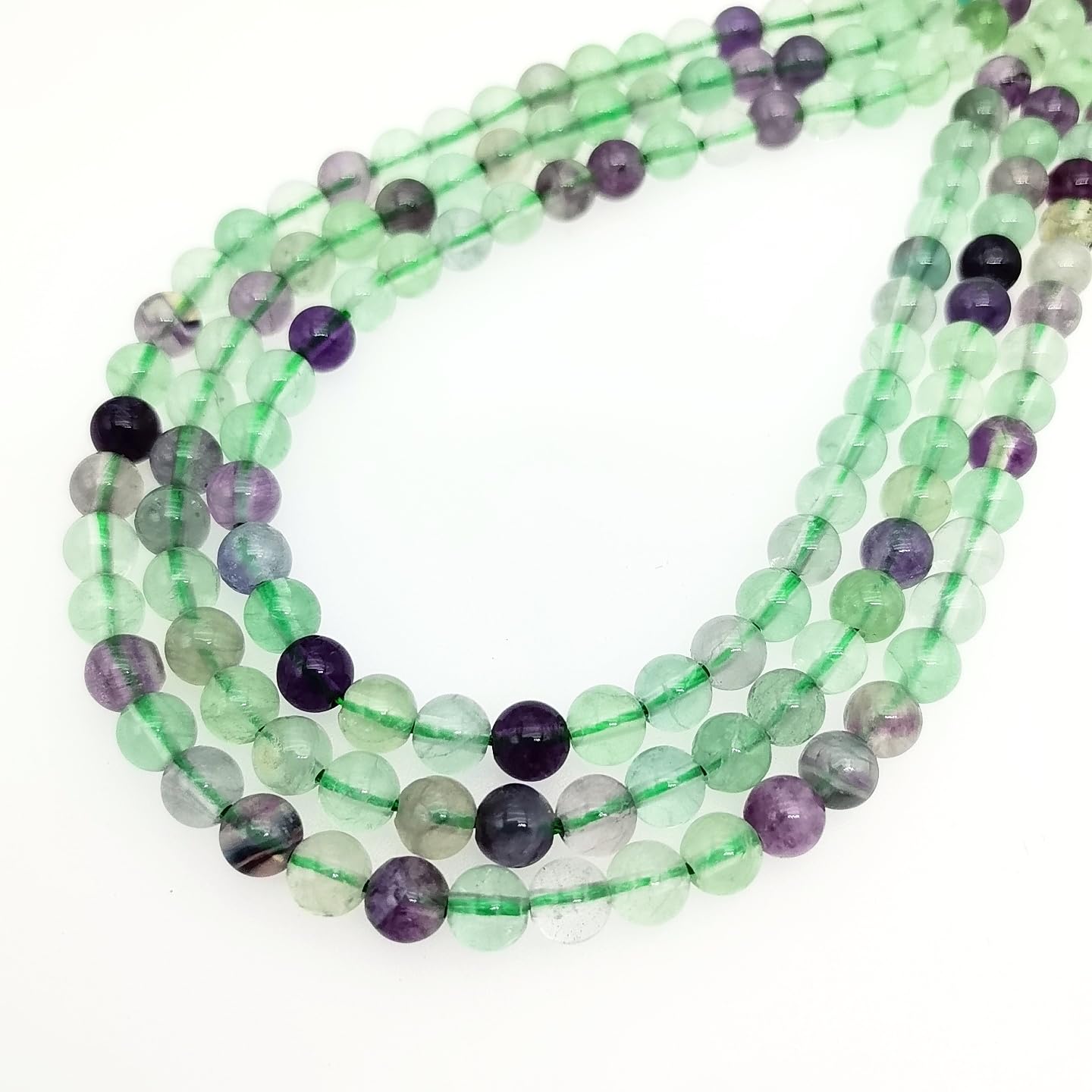 Basigeese Natural Gemstone Beads for Jewelry Making, Polished Round Smooth Genuine Real Stone Beads for Bracelet Necklace 1 Strand 15"(6mm, Fluorite)