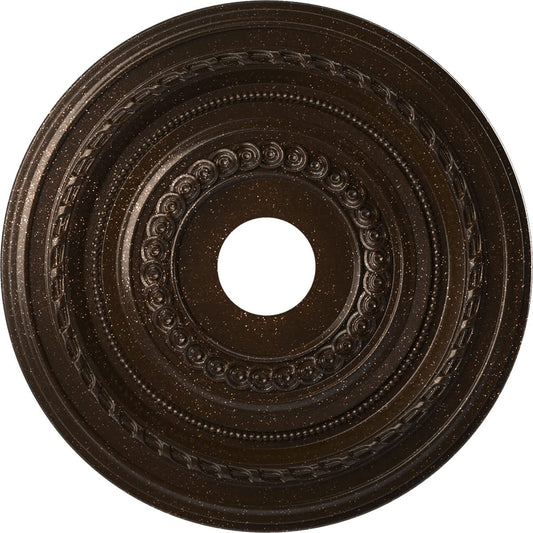 Ekena Millwork Cmp19Coamb Cole Thermoformed Pvc Ceiling Medallion (Fits Canopies Up To 5 1/8), 19Od X 3 1/2Id X 1P, Textured Met