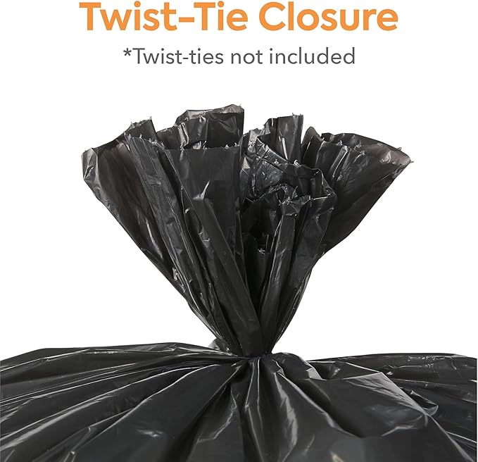 55-60 Gallon Industrial Trash Bag, 38" x 58", Low Density, 0.95 mil, Black, 100 Bags/Box (CW18188)