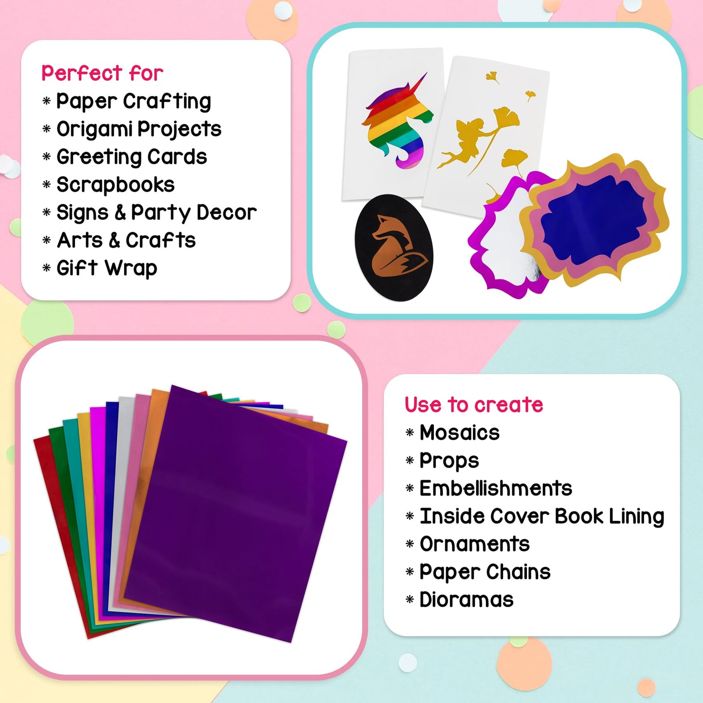 Hygloss Metallic Foil Paper - 16 Sheets Gold and Silver Shiny Papers - 8.5x11 Inches - Ideal Foil Papers for Crafts - Shiny Craft Paper Sheets