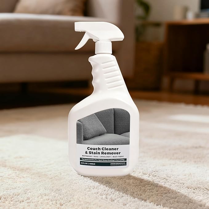 Couch Cleaner & Stain Remover Spray: Strength Multi-Surface Upholstery Cleaner - Pet-Safe Non-Toxic Quick-Drying for Fabric Sofas Carpet Furniture Couches & Car Interiors